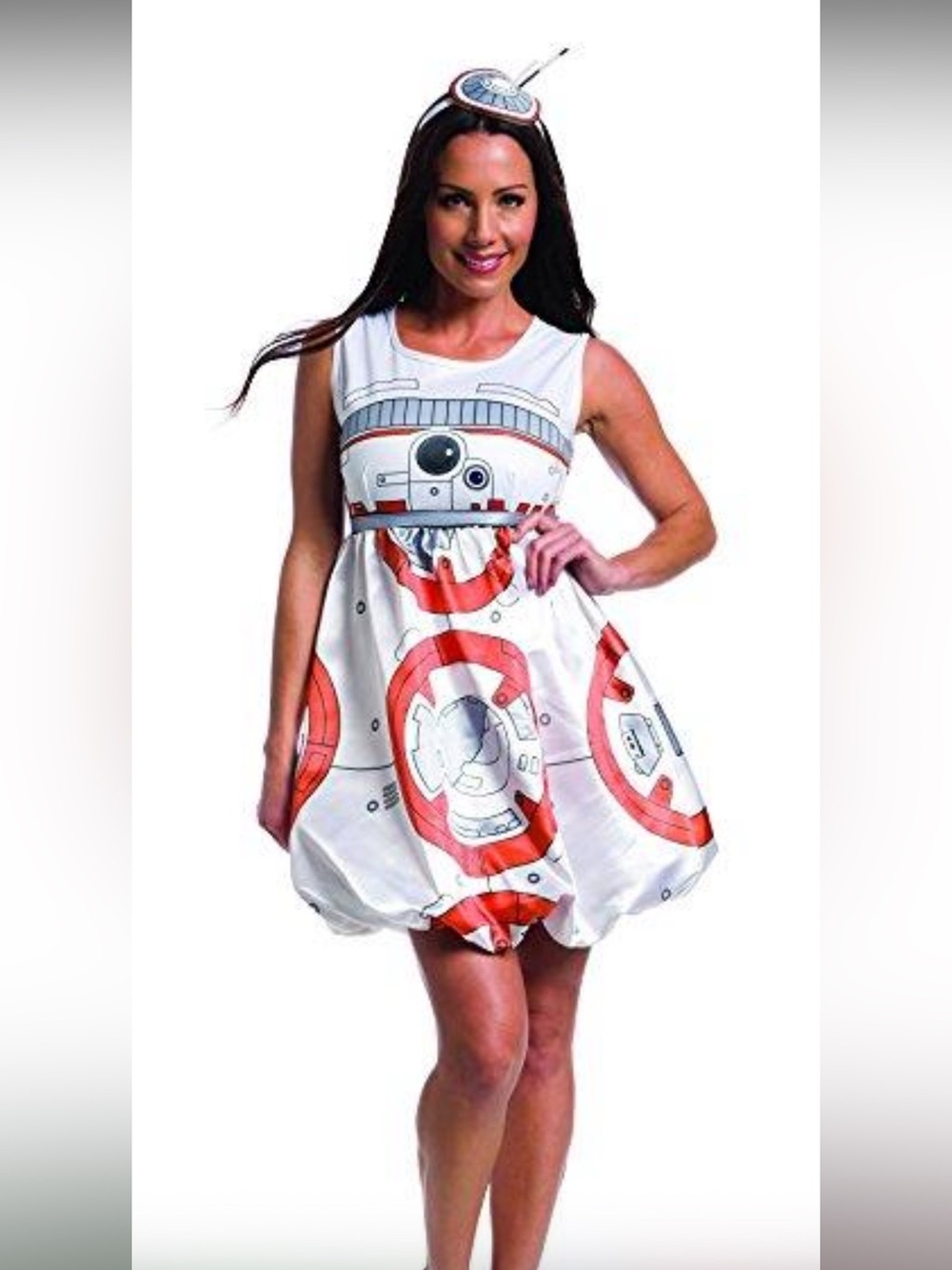 Star Wars BB-8 Women’s or Teen Halloween Costume Dress in White & Orange